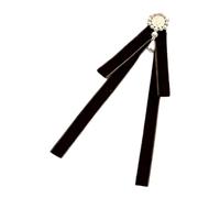 Pearls Accented Velvets Brooch with Detachable Bowknot for Shirt Blouse Elegant Corsage Collar Accessory Elegant Stone Brooch