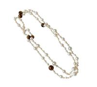 Pearls Beaded Neckchain Pendant Necklace with Handcrafted Detail for Her French Retro Collarbone Chain