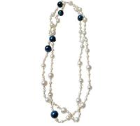 Pearls Beaded Neckchain Pendant Necklace with Handcrafted Detail for Her French Retro Collarbone Chain