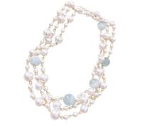 Pearls Beaded Neckchain Pendant Necklace with Handcrafted Detail for Her French Retro Collarbone Chain
