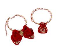 Pearls Bowknot Necklaces For Cats Collars Pet Adjustable Collar Elegant Bowknot Pendant Necklace Princess Collar