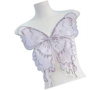 Pearls Butterfly Fabric Patches Organza Applique for Easy Application on Various Textiles Craft Costume Garment Decors Organza Applique