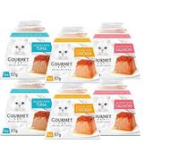 Pearls Cat Food in Gravy verity Gourmet Revelations Cat Food in Gravy Mousse With Salmon & Chicken, Tuna (6 x 4 Pack 57g, 6 sleeves 24 portions)