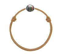 PEARLS & COLORS - Adjustable bracelet Genuine Tahitian Cultured Pearl 10-11 mm - Quality A+ - 925 Silver - Jewelry for Women and Men