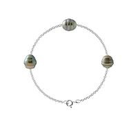 Pearls & Colors - Bracelet Genuine Tahitian Cultured Pearls - A+ Quality - 925 Sterling Silver - Women's Jewellery