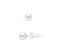 PEARLS & COLORS - Earrings Genuine Freshwater Cultured Pearls - AAA+ Quality - White Gold - Anallergic Silicone Clasp System - Women's Jewellery