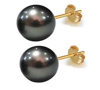 pearls Earrings for women Girl Ladies,Genuine Freshwater's aquaculture Hand-picked AAAA+ Pearls Earrings with 18K Gold stud Earrings, Yellow Gold, Pearl