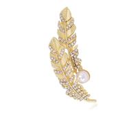 Pearls Feathered Brooch Elegant Design Lightweight 7g Kirsite for Women Accessories in Various Occasions Ideal for Gifts Feathered Pin