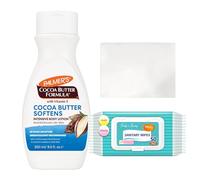 Pearls & Flowers® Cocoa Butter Body Lotion with Vitamin E, 250ml + Disposable Hand Wipes | Coco Butter Moisturiser for Dry Skin | Body Moisturiser for Women | Palmer’s Stretch Mark Cream Alternative