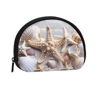 Pearls Seashell Theme Printed Coin Purse for Women Cute Small Change Wallet Mini Coin Purses Pouch with Zipper
