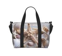 Pearls Seashell Theme Printed Travel Bag Duffle Bag for Men Women, Large Water Resistant Gym Bag Weekend Holdall Bag with Shoulder Strap