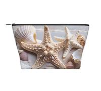 Pearls Seashell Theme Printed Travel Makeup Bag Trapeze Cosmetic Bag Makeup Case Toiletry Bag Organiser for Women