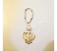 Pearls Sikh Religion Khanda Car Hanging, Pendant Gift, Rear View Mirror Accessories