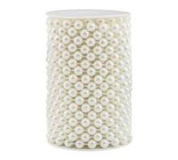Pearls String Beads 33 Feet Faux Pearls Roll for Crafting Christmas Tree Garland Flowers DIY Wedding Party Centerpiece Party Jewelry Decoration (10mm Ivory)