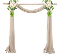 Pearls Tulle Wedding Arch Backdrop Multipurpose Arch Curtain for Various Occasion Celebration Decoration Pearls Tulle Wedding Arch Decors