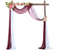 Pearls Tulle Wedding Arch Backdrop Multipurpose Arch Curtain for Various Occasion Celebration Decoration Pearls Tulle Wedding Arch Decors
