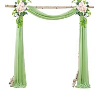 Pearls Tulle Wedding Arch Backdrop Multipurpose Arch Curtain for Various Occasion Celebration Decoration Pearls Tulle Wedding Arch Decors