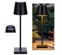 pearlstar Solar Table Lamp with USB, Cordless Rechargeable LED Table Lamps for Indoor Outdoor,4-Levels Brightness Wireless Night Light Battery Touch Desk Lamps for Home Living Room Patio Shower Black