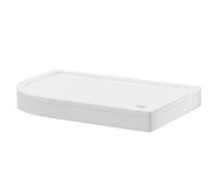 Pearlstone Left Hand Offset Quadrant Shower Tray and Plinth | White | Acrylic/Stone Resin | 1200mm x 800mm x 40mm
