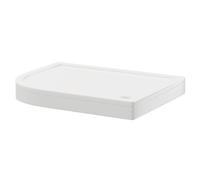 Pearlstone Left Hand Offset Quadrant Shower Tray and Plinth | White | Acrylic/Stone Resin | 1200mm x 900mm x 40mm