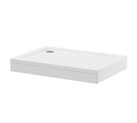 Pearlstone Rectangular Shower Tray and Plinth | White | Acrylic/Stone Resin | 1000mm x 700mm x 40mm