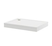 Pearlstone Rectangular Shower Tray and Plinth | White | Acrylic/Stone Resin | 1100mm x 800mm x 40mm