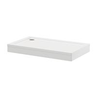 Pearlstone Rectangular Shower Tray and Plinth | White | Acrylic/Stone Resin | 1200mm x 700mm x 40mm