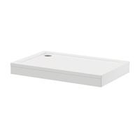 Pearlstone Rectangular Shower Tray and Plinth | White | Acrylic/Stone Resin | 1200mm x 760mm x 40mm