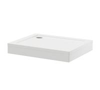 Pearlstone Rectangular Shower Tray and Plinth | White | Acrylic/Stone Resin | 900mm x 700mm x 40mm