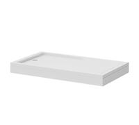 Pearlstone Rectangular Walk In Shower Tray and Plinth | White | Acrylic/Stone Resin | 1400mm x 800mm x 40mm