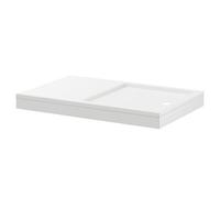 Pearlstone Rectangular Walk In Shower Tray and Plinth | White | Acrylic/Stone Resin | 1400mm x 900mm x 40mm