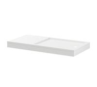 Pearlstone Rectangular Walk In Shower Tray and Plinth | White | Acrylic/Stone Resin | 1600mm x 800mm x 40mm