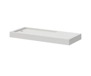 Pearlstone Rectangular Walk In Shower Tray and Plinth | White | Acrylic/Stone Resin | 1700mm x 700mm x 40mm