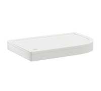 Pearlstone Right Hand Offset Quadrant Shower Tray and Plinth | White | Acrylic/Stone Resin | 1200mm x 800mm x 40mm