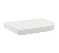 Pearlstone Right Hand Offset Quadrant Shower Tray and Plinth | White | Acrylic/Stone Resin | 1200mm x 900mm x 40mm