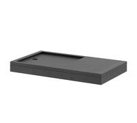 Pearlstone Slate Rectangular Walk In Shower Tray and Plinth | Slate Grey | Acrylic/Stone Resin | 1400mm x 800mm x 40mm