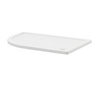 Pearlstone Slip Resistant Left Hand Offset Quadrant Shower Tray | White | Acrylic/Stone Resin | 1200mm x 800mm x 40mm