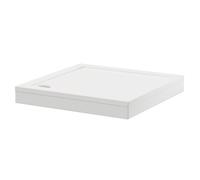 Pearlstone Square Shower Tray and Plinth | White | Acrylic/Stone Resin | 1000mm x 1000mm x 40mm