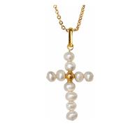 Pearly Cross necklace White one size