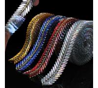 PEARLY JUN 4 Yards 4 Colors Rhinestone Ribbon Roll Self Adhesive Crystal