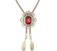PEARLY JUN Bolo Tie for Men Women Rhinestone Cowboy Necklace Bling Men Bolo Tie Western Cowboy Tie Western Jewellery Leather Country Style String Wear for Men's and Women's Necklaces Shirt Vest