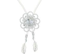 PEARLY JUN Bolo Tie for Men Women Rhinestone Cowboy Necklace Bling Men Bolo Tie Western Cowboy Tie Western Jewellery Leather Country Style String Wear for Men's and Women's Necklaces Shirt Vest