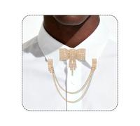 PEARLY JUN Collar Chain Pins and Button Covers for Men Women Blouses, Gold Silver Black Cross Round Bow Tie Vintage Rhinestone Brooch Link for Lapel Suit Sweater Shawl Shirt Gifts Jewelry Accessories