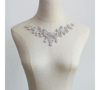 PEARLY JUN Rhinestone Applique Crystal Applique Hand Sewing, Flower Glass Alloy Rhinestone Patch for Craft Projects DIY Wedding Clothes Shoes Hats Bags. (YL001-Silver)