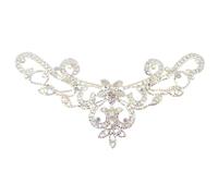 PEARLY JUN Rhinestone Applique Crystal Applique Hand Sewing, Flower Glass Alloy Rhinestone Patch for Craft Projects DIY Wedding Clothes Shoes Hats Bags. (YL003-AB Silver)