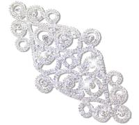 PEARLY JUN Rhinestone Applique Crystal Applique Hand Sewing, Flower Glass Alloy Rhinestone Patch for Craft Projects DIY Wedding Clothes Shoes Hats Bags. (YH Z005-silver)