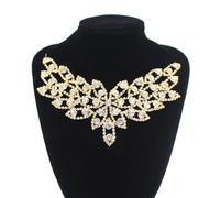 PEARLY JUN Rhinestone Applique Crystal Applique Hand Sewing, Flower Glass Alloy Rhinestone Patch for Craft Projects DIY Wedding Clothes Shoes Hats Bags. (YL015-gold)