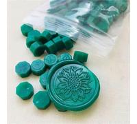 Pearly White Pink 100pcs Octagon Sealing Wax Beads Seal Stamp Bead Waxes for Wedding Vintage Craft Decor Card Making Tools(Dark Green)