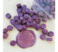 Pearly White Pink 100pcs Octagon Sealing Wax Beads Seal Stamp Bead Waxes for Wedding Vintage Craft Decor Card Making Tools(Purple)