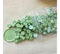 Pearly White Pink 100pcs Octagon Sealing Wax Beads Seal Stamp Bead Waxes for Wedding Vintage Craft Decor Card Making Tools(Fruit Green)